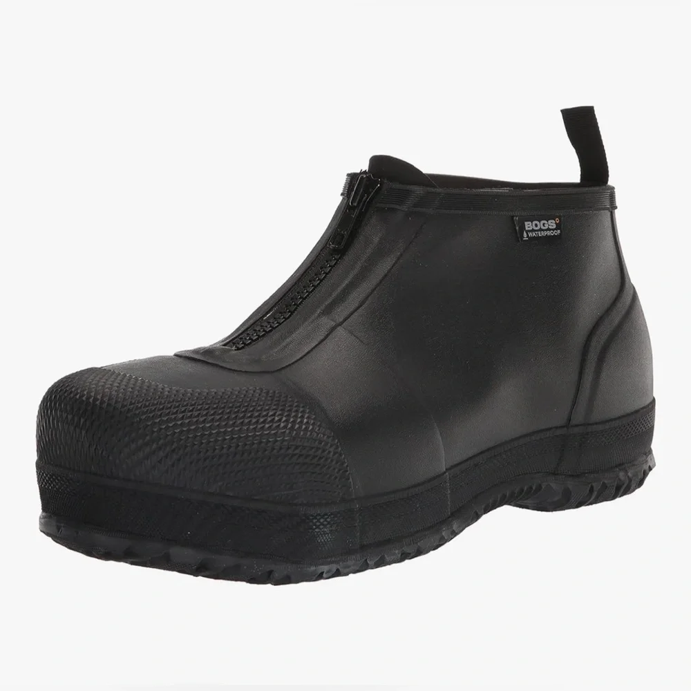 🛠️ BOGS Unisex Waterproof Composite Toe Work Boots Sz 9 🌧️ Slip-On w/ Zippe